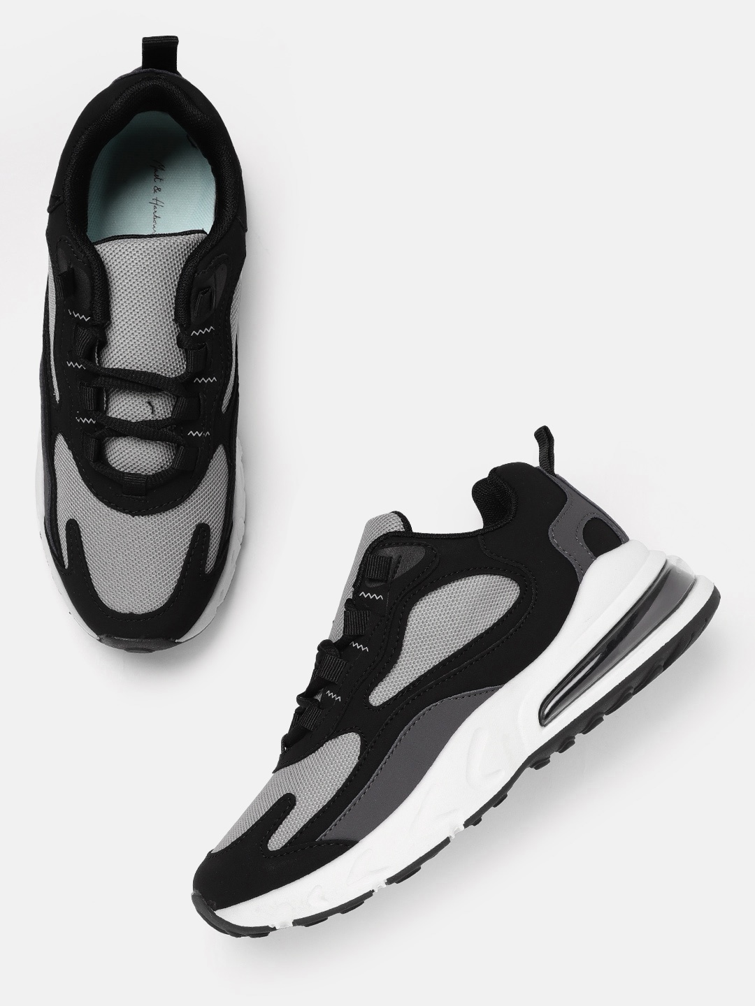 

Mast & Harbour Women Black & Grey Colourblocked Chunky Sneakers