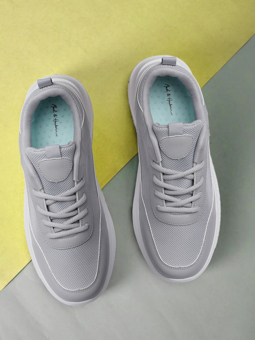 

Mast & Harbour Women Grey Woven Design Sneakers