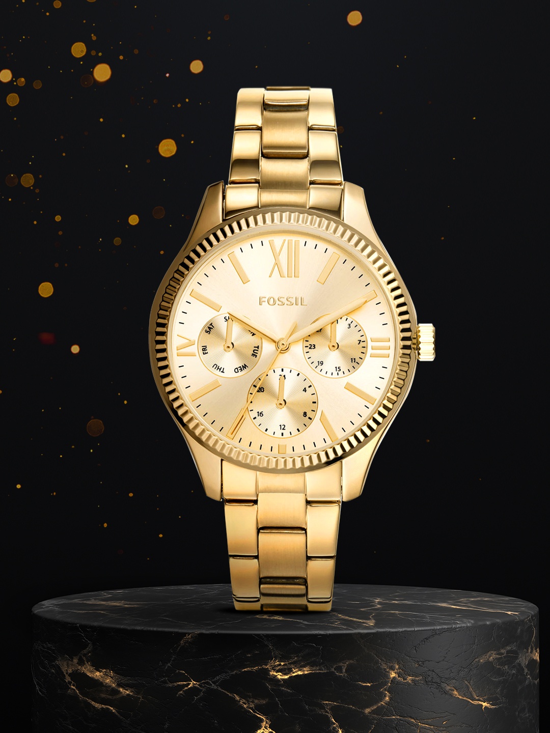 

Fossil Women Gold-Toned Rye Analogue Watch BQ3692