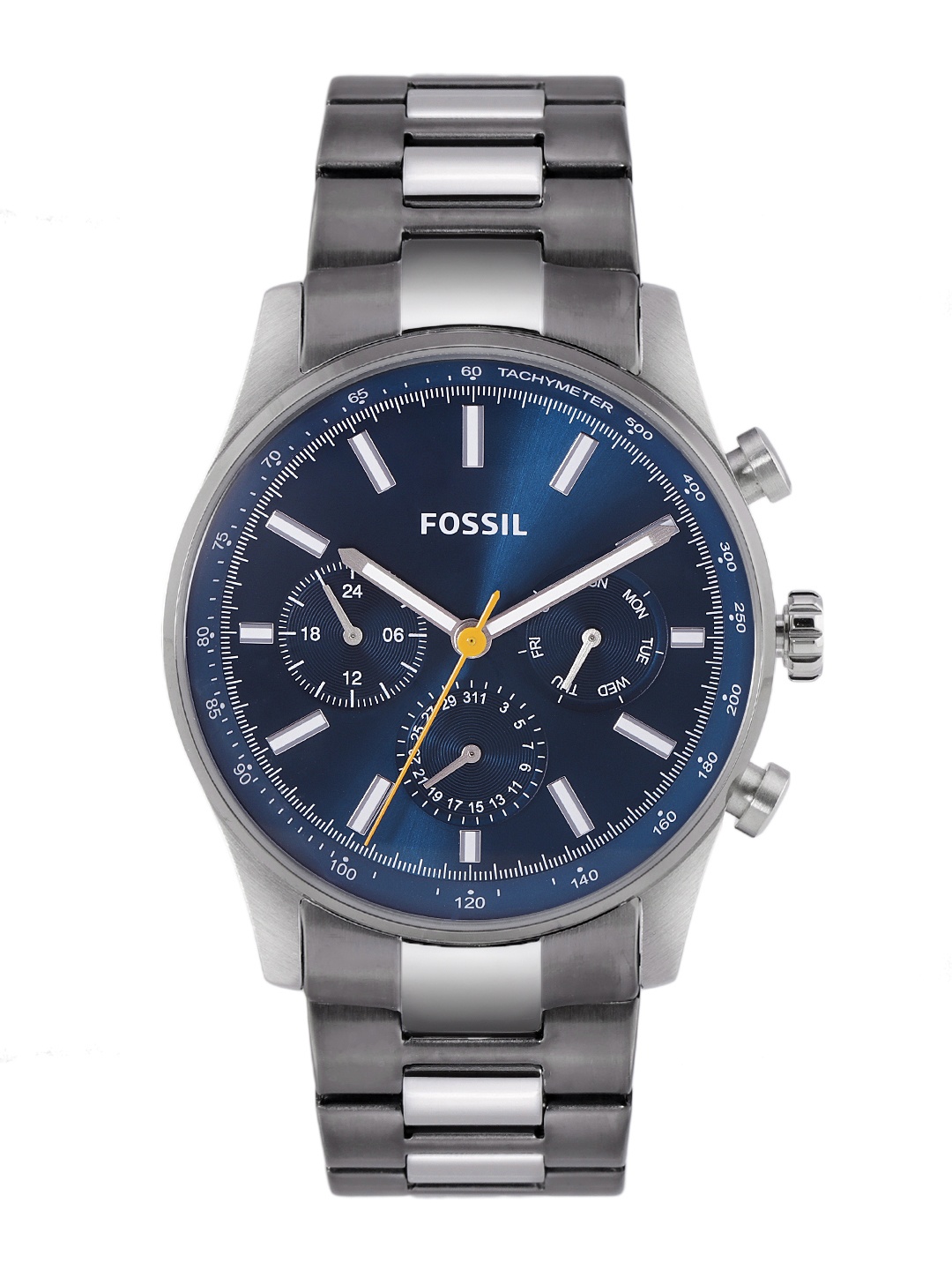 

Fossil Men Sullivan Two Tone Blue Dial & Silver Toned Bracelet Style Analogue Watch BQ2458