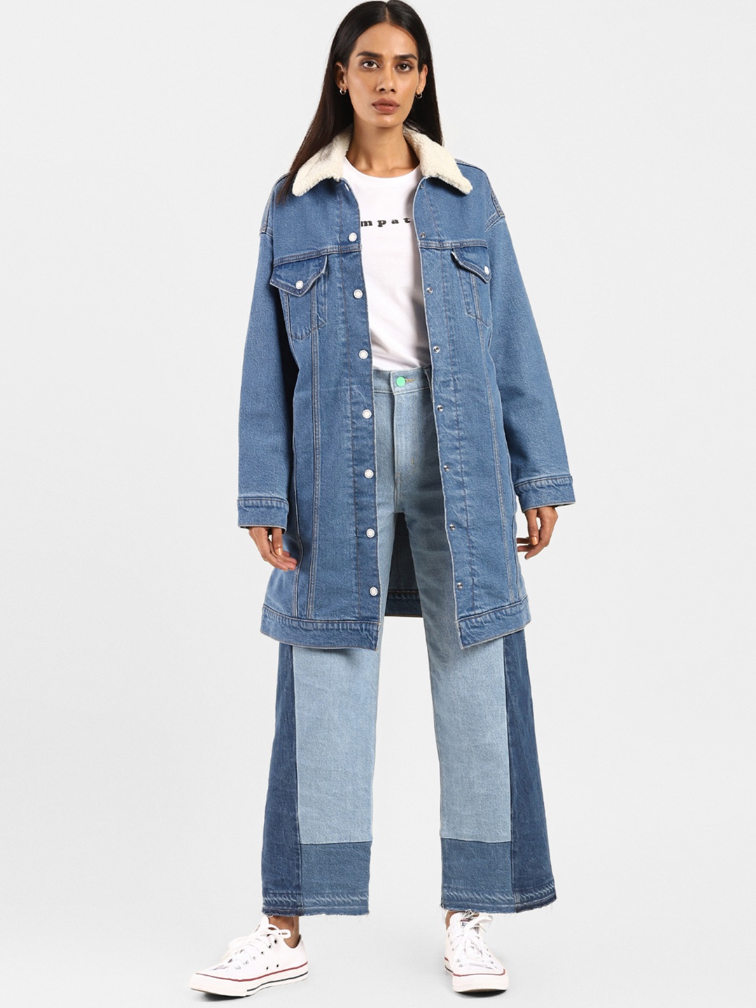 

Levi's x Deepika Padukone Women Blue Solid Extra Long Trucker Denim Jacket