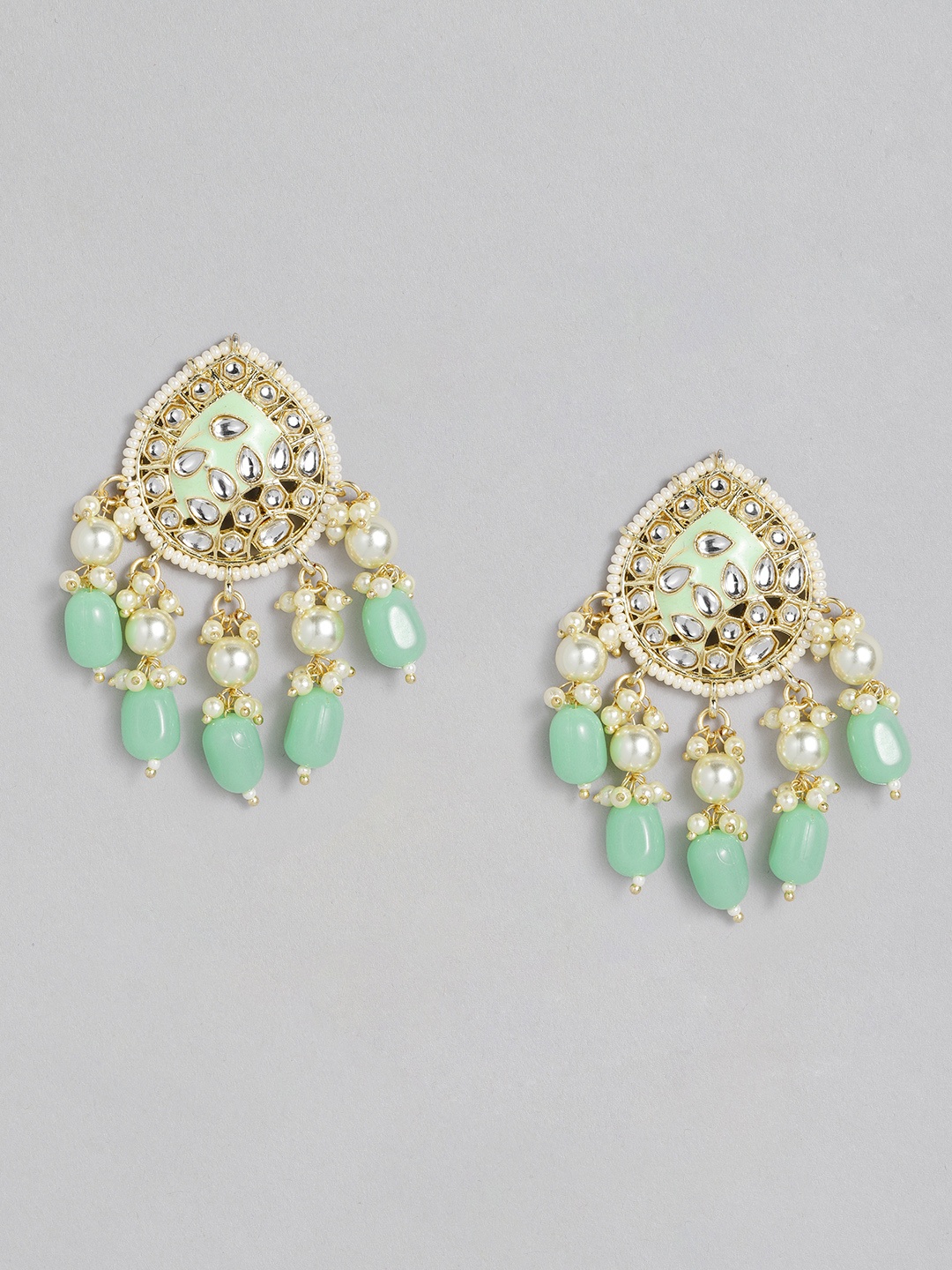 

LAIDA Gold-Plated & Green Classic Drop Earrings