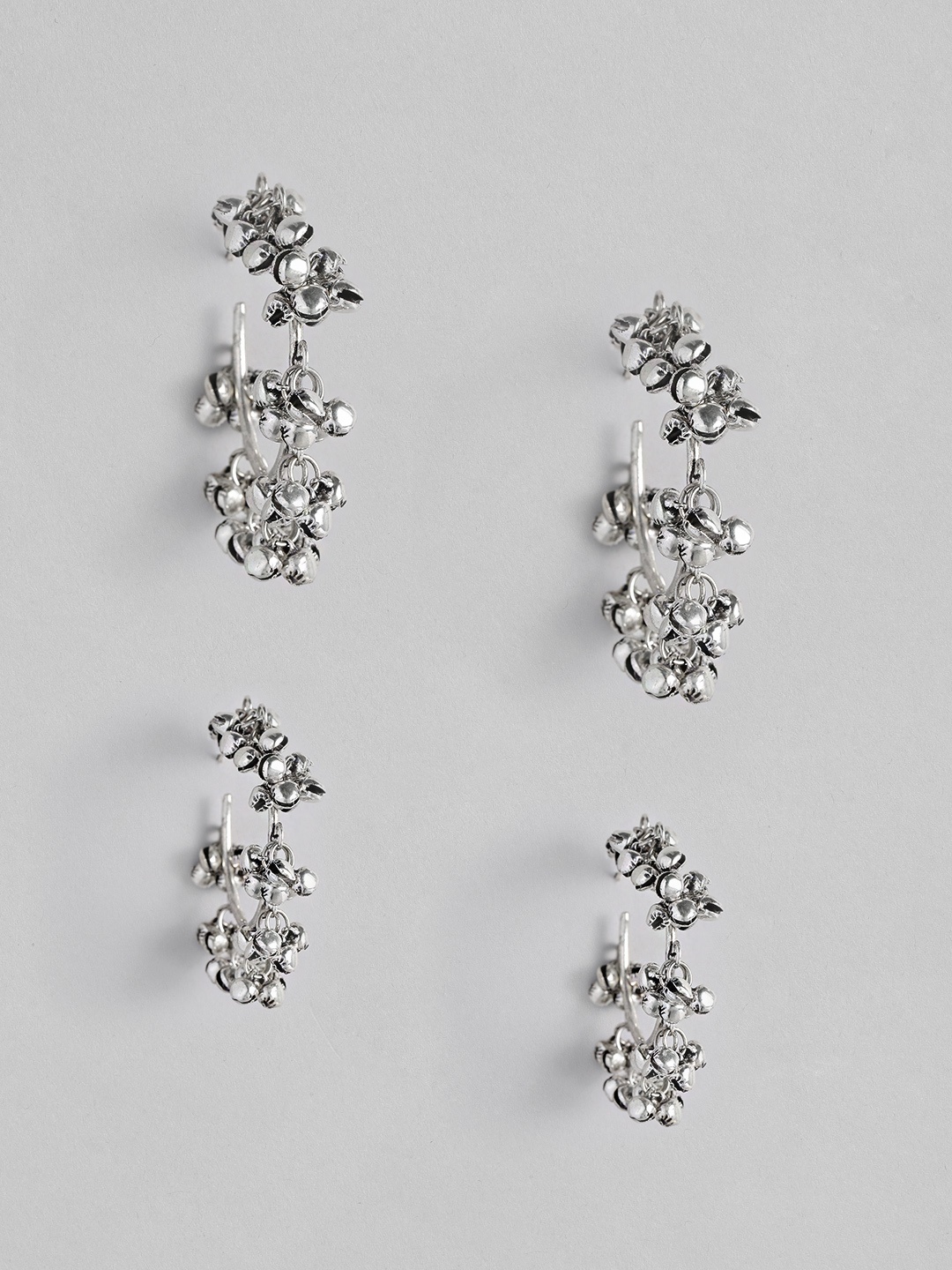 

Laida Oxidized Silver-Plated Set of 2 Hoop Earrings