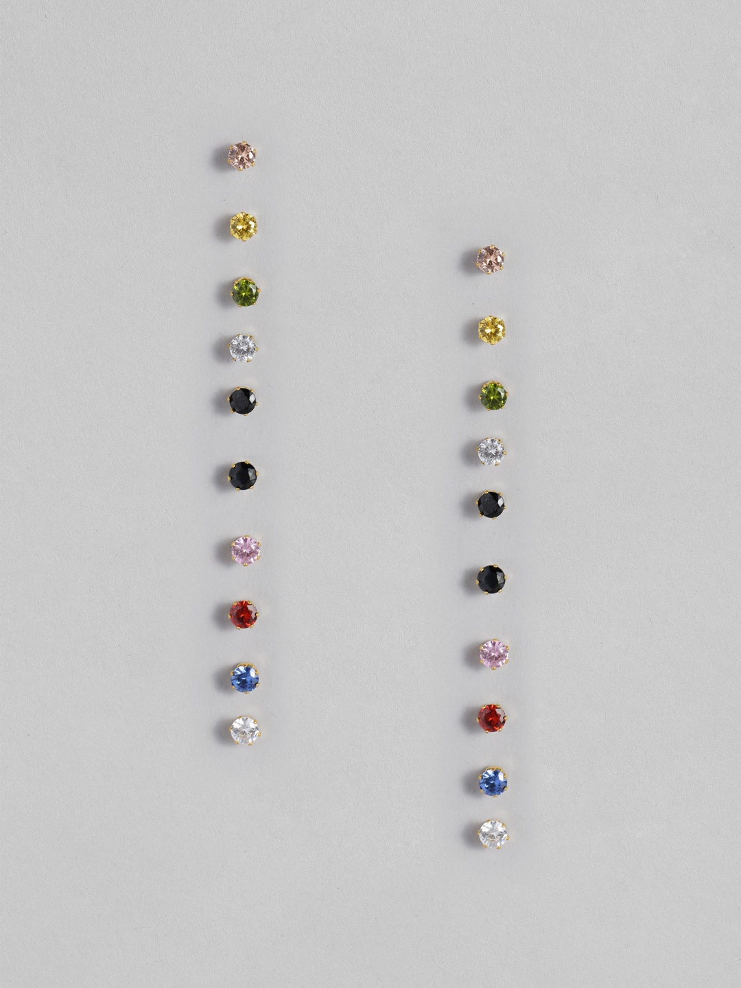 

Laida Multicoloured Set of 10 Circular Stud Earrings, Multi