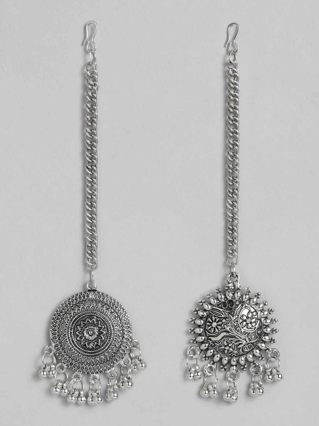 

LAIDA Set of 2 Oxidized Silver-Plated Maang Tikka