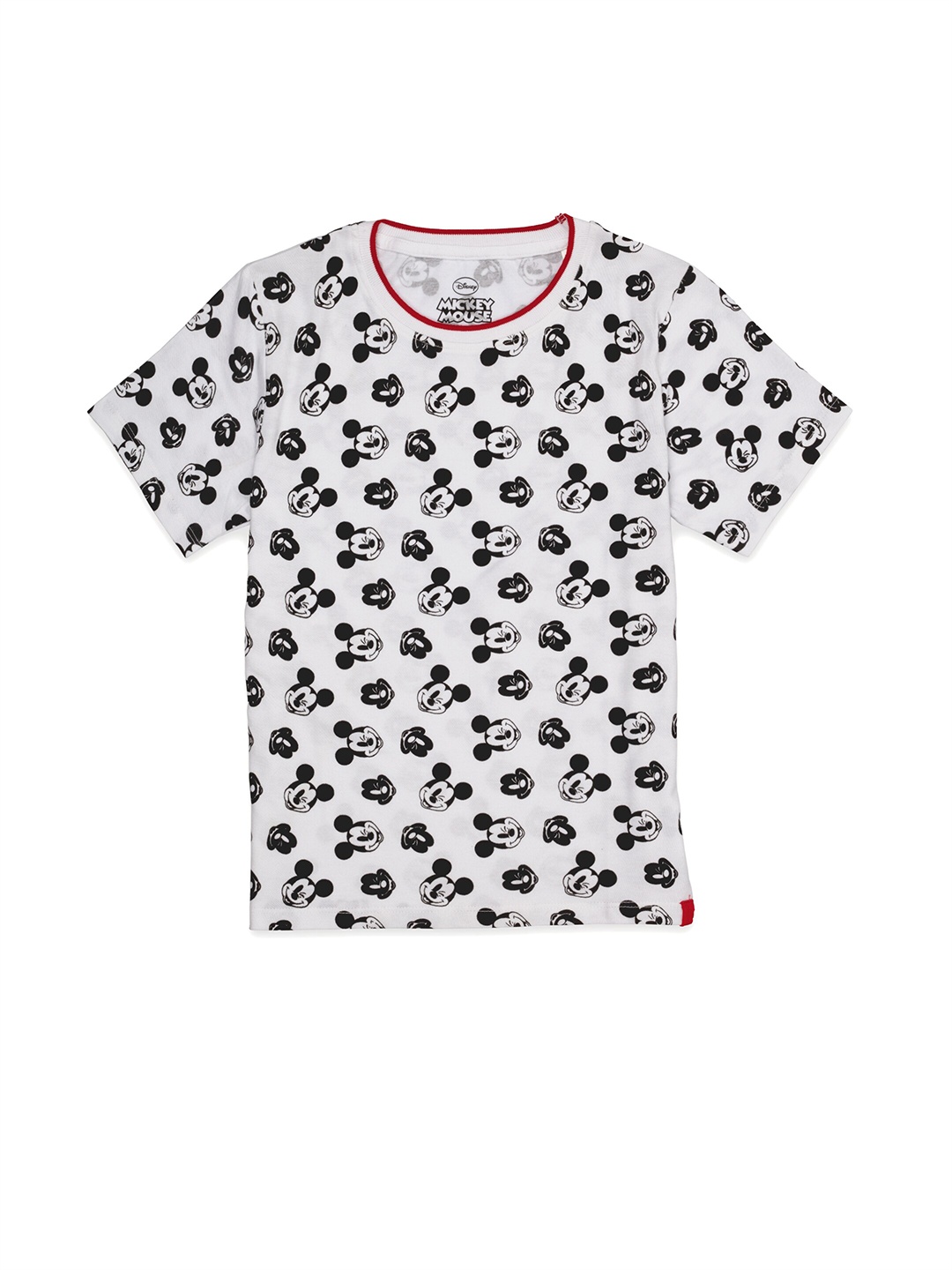 

Disney Boys White & Black Mickey Mouse Printed T-shirt