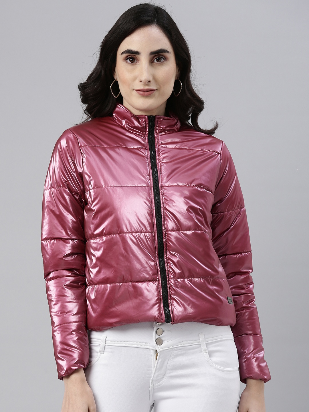 

Campus Sutra Women Red Solid Windcheater Outdoor Puffer Jacket