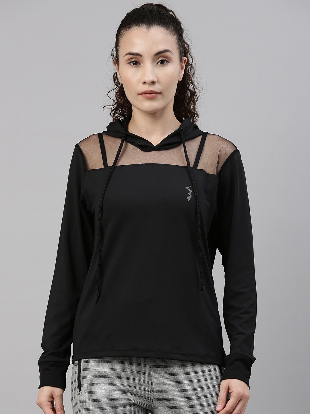 

Campus Sutra Women Black Training or Gym Sporty Jacket