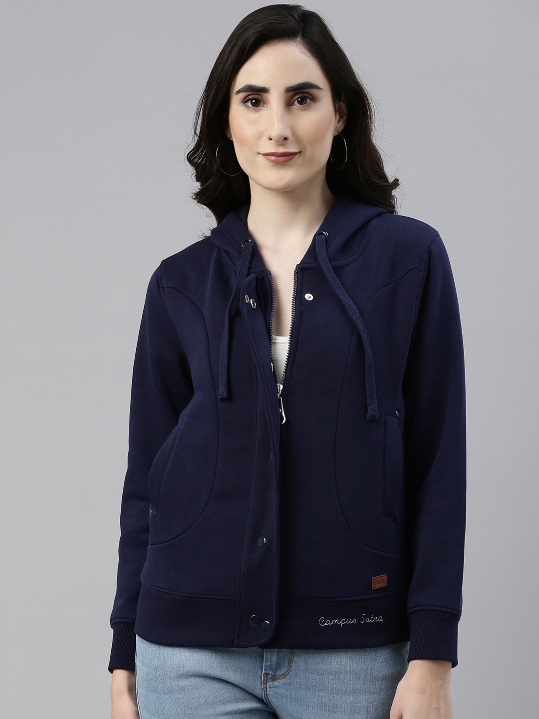 

Campus Sutra Women Navy Blue Tailored Jacket