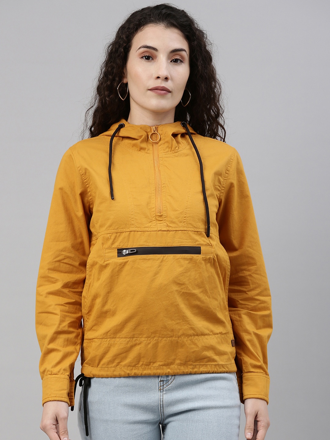 

Campus Sutra Women Mustard Windcheater Sporty Jacket