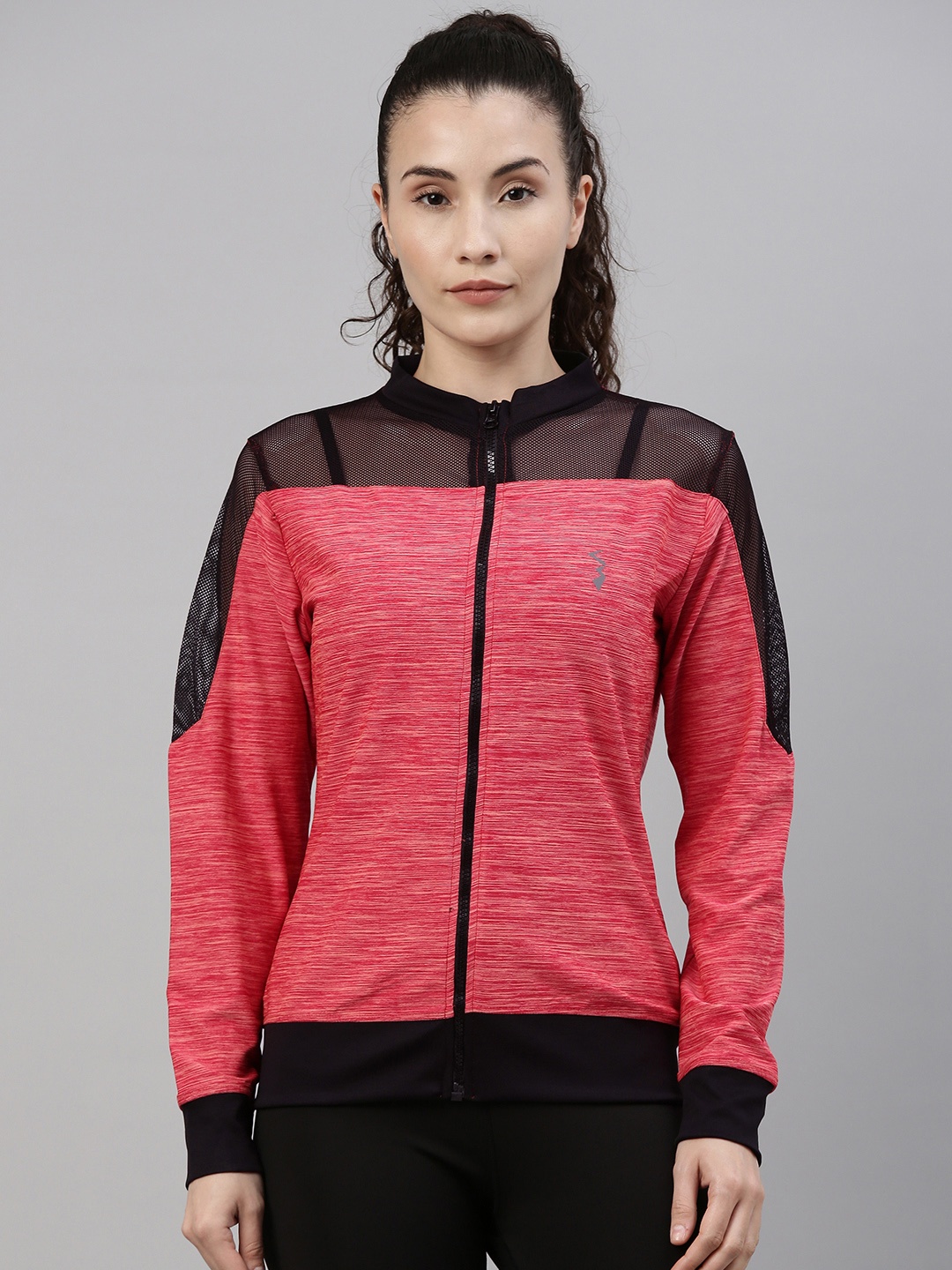 

Campus Sutra Women Red Semi Sheer Sporty Jacket