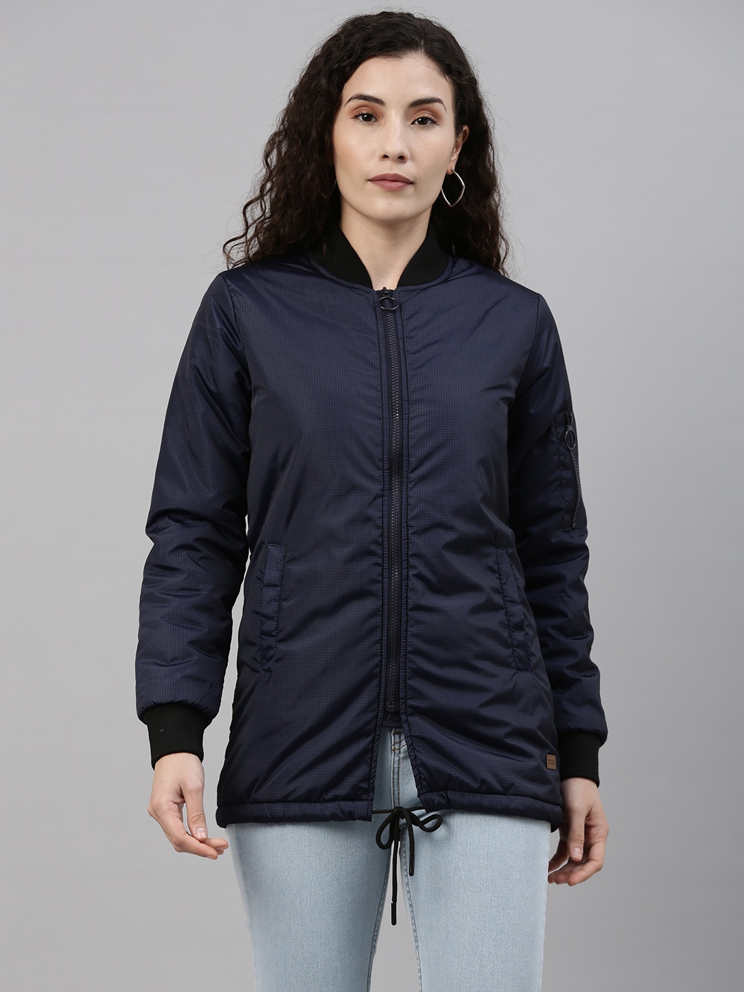 

Campus Sutra Women Blue Windcheater Outdoor Padded Jacket