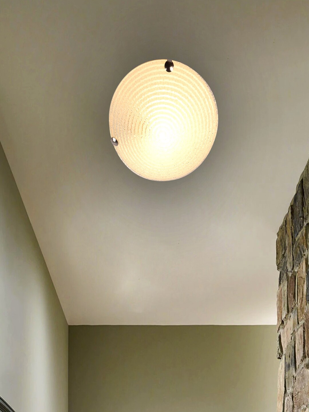 

MFD HOME FURNISHING White Glass Contemporary Flush Mount