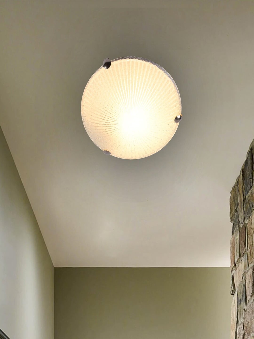 

MFD HOME FURNISHING White Glass Contemporary Flush Mount