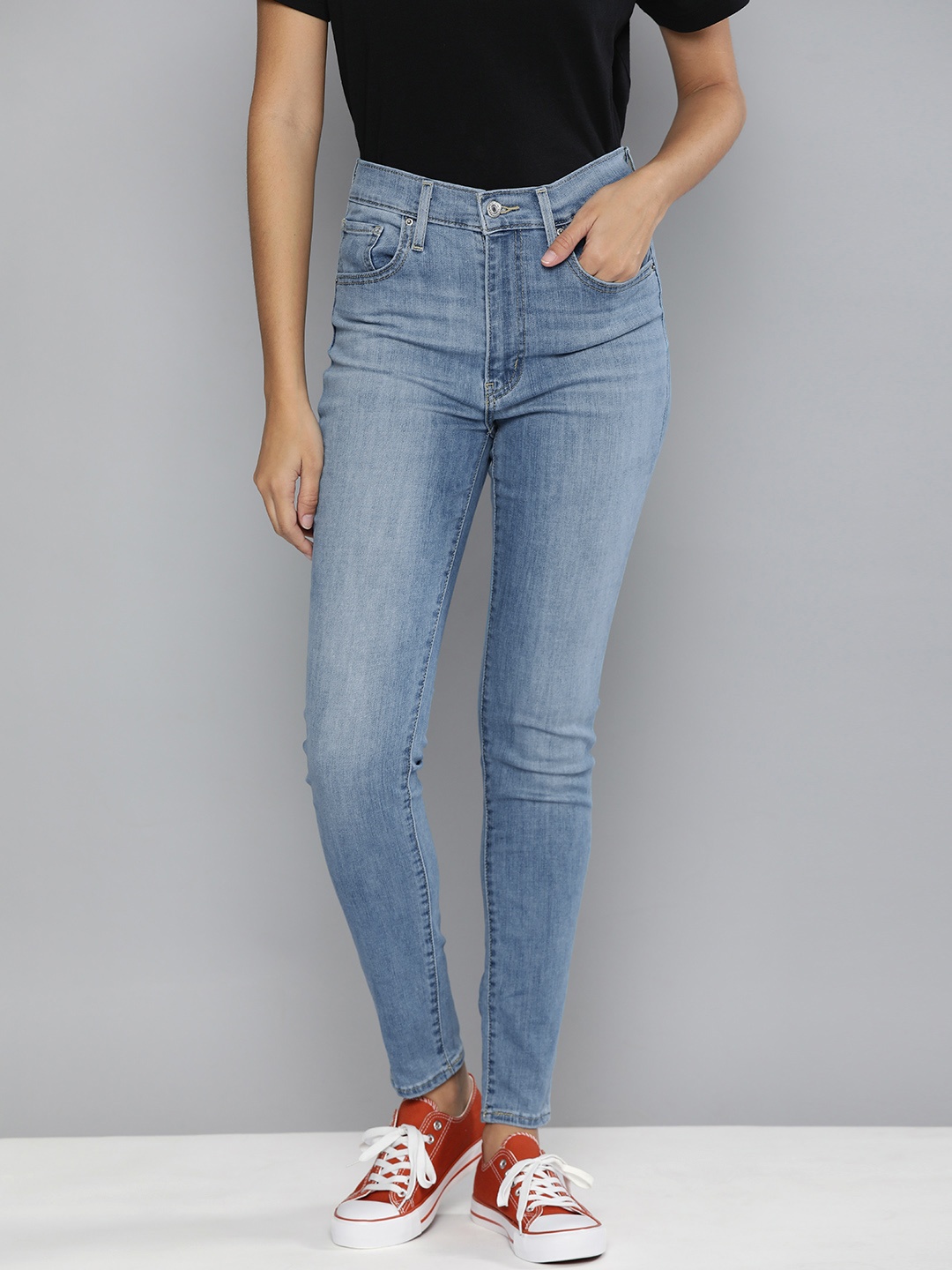 

Levis Women Blue Super Skinny Fit High-Rise Heavy Fade Stretchable Jeans