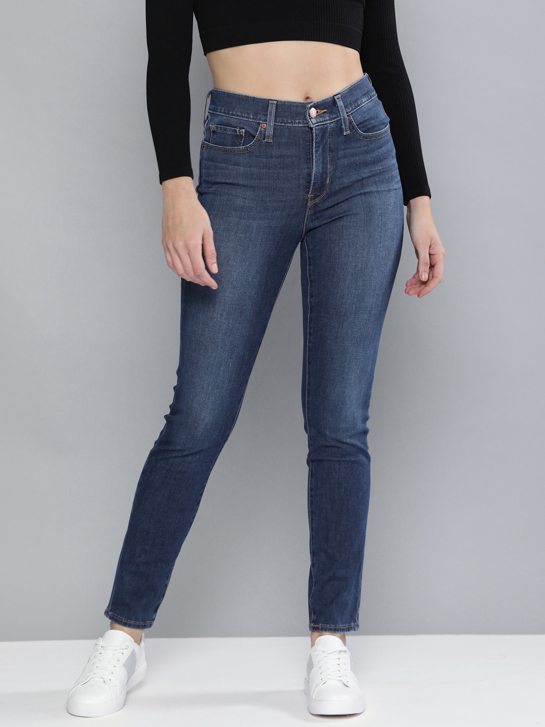 

Levis Women Navy Blue 311 Shaping Skinny Fit Heavy Fade Stretchable Jeans