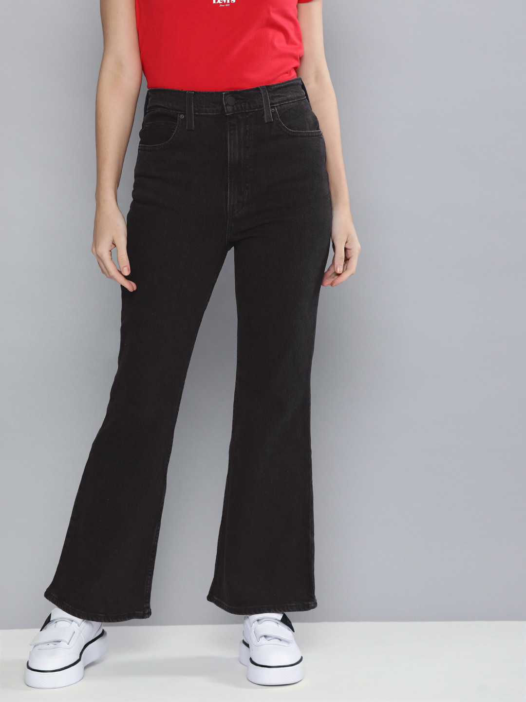 

Levis Women Black High Flared Stretchable Jeans