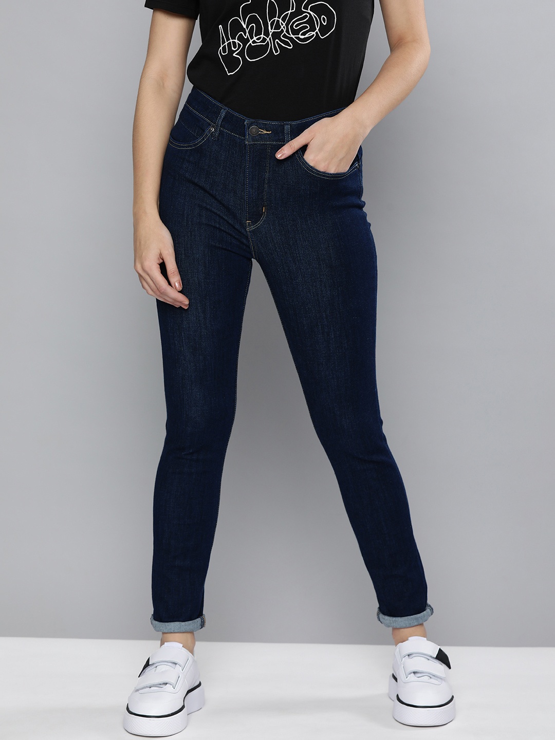 

Levis Women Navy Blue Skinny Fit Mid-Rise Stretchable Jeans