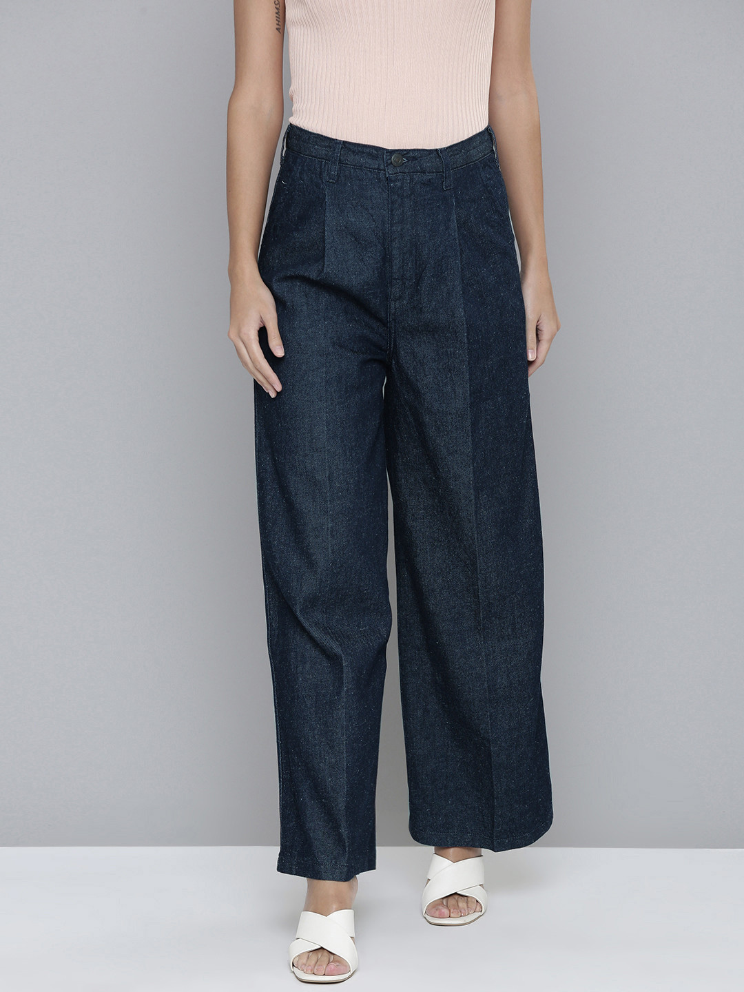 

Levis Women Navy Blue Felix The Cat Wide Leg Jeans