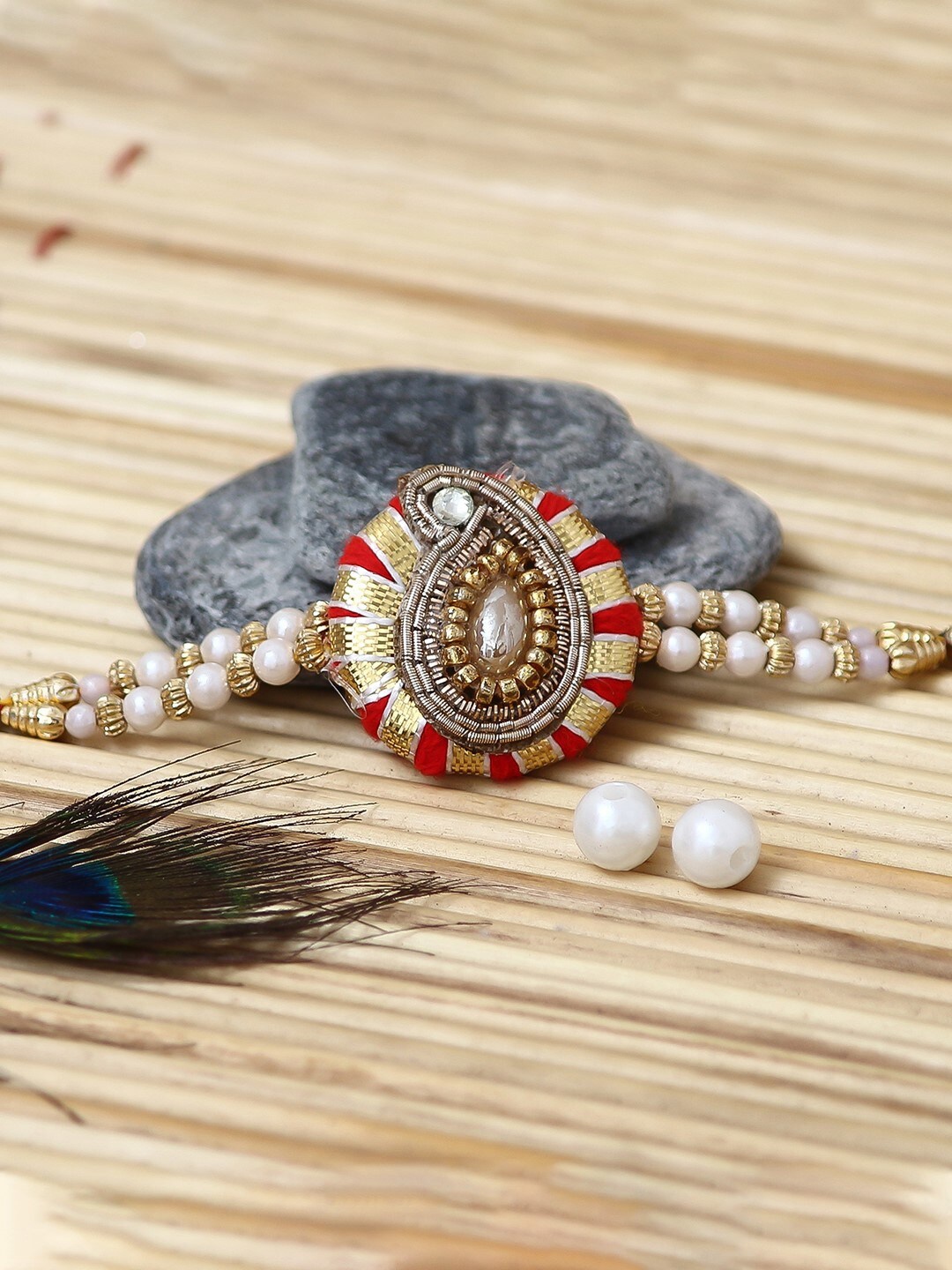 

eCraftIndia Beaded Designer Rakhi, Multi
