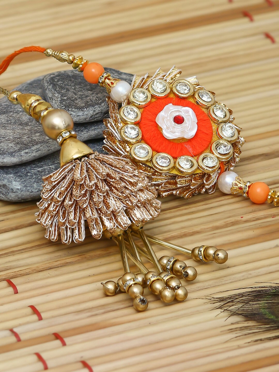 

eCraftIndia Multicolored Bhaiya Bhabhi Rakhi Set, Multi