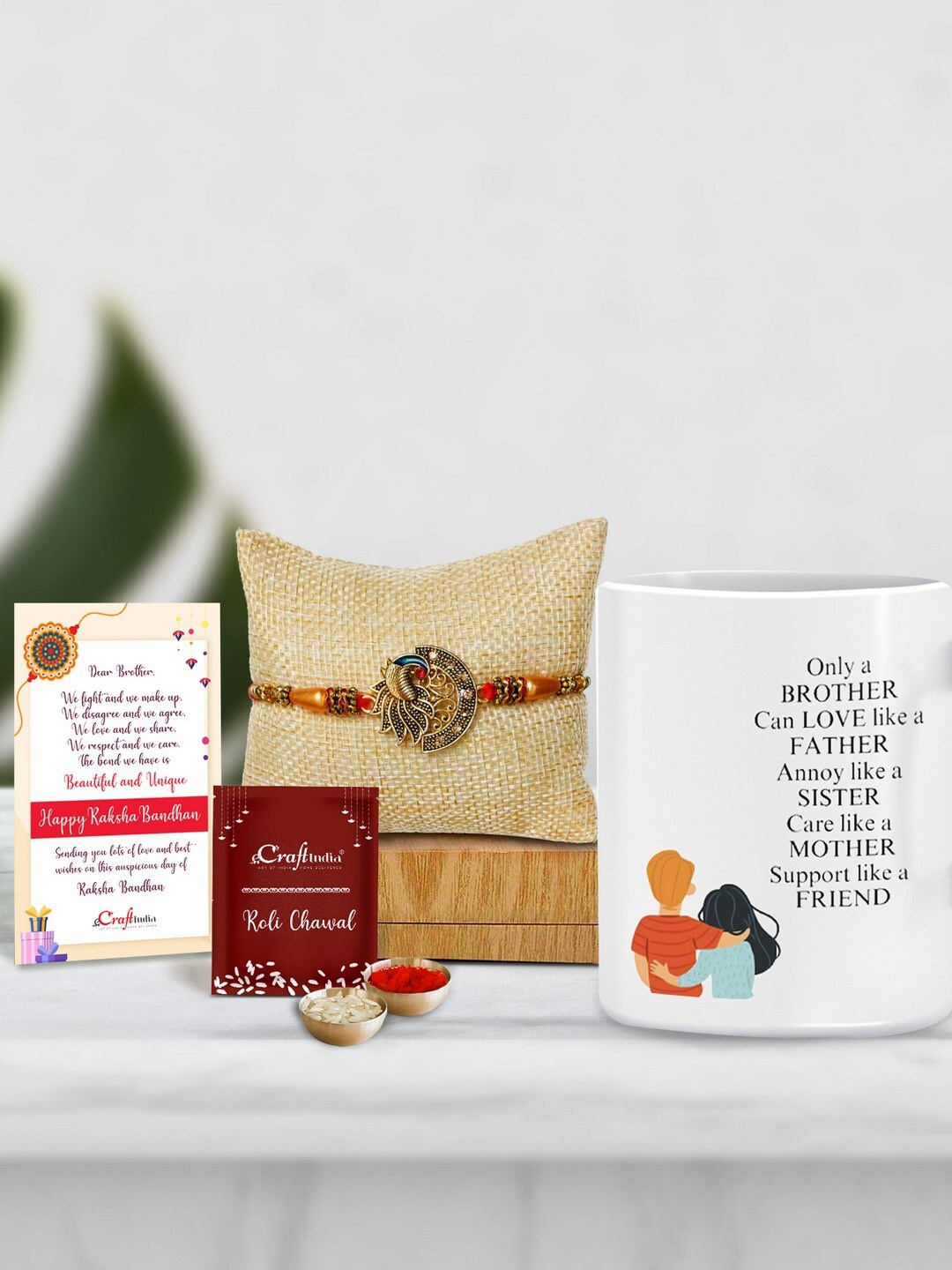 

eCraftIndia Multicoloured Peacock Rakhi Gift Set, Multi