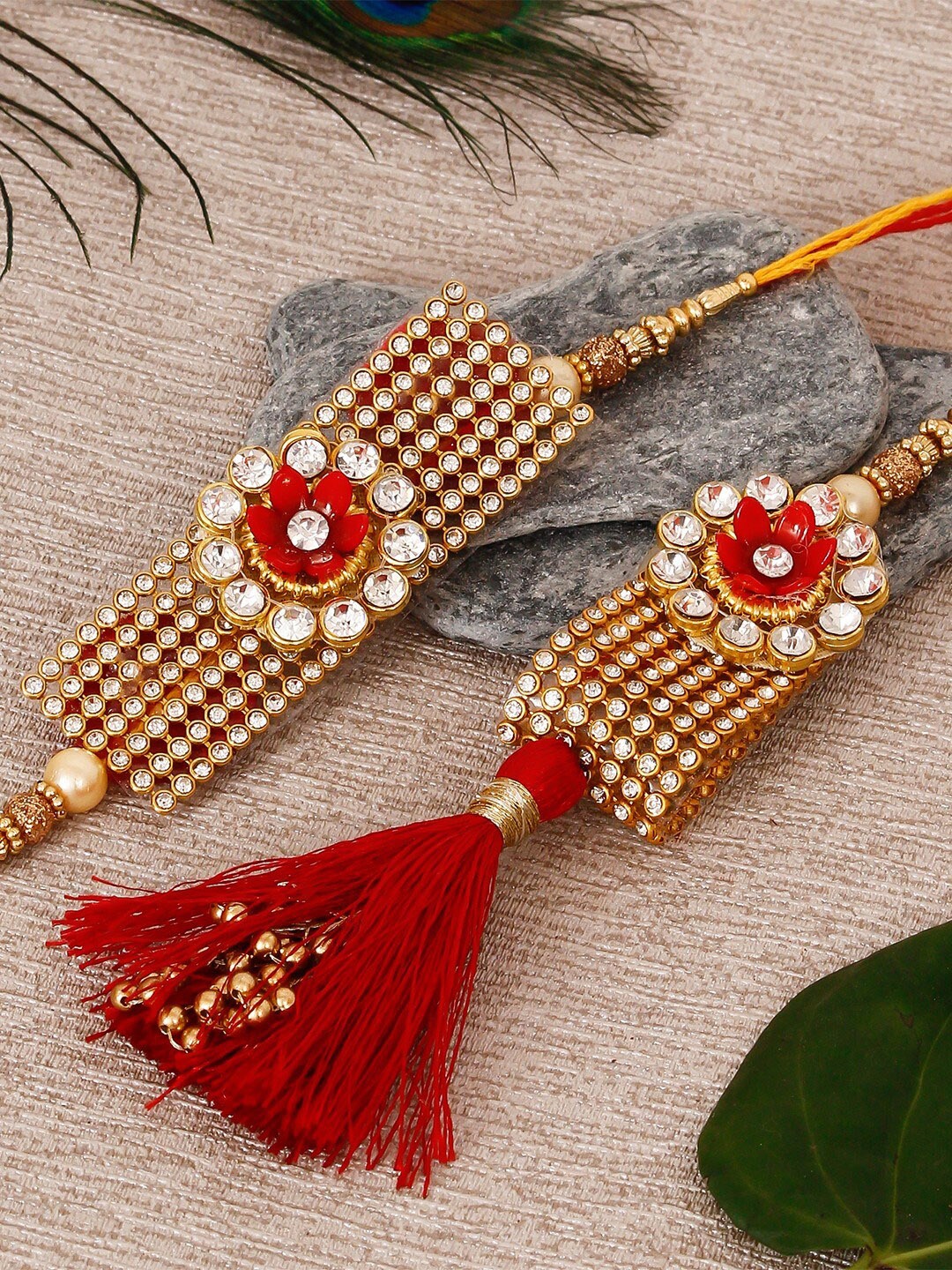 

eCraftIndia Multicoloured Bhaiya Bhabhi Rakhi Gift Set, Multi