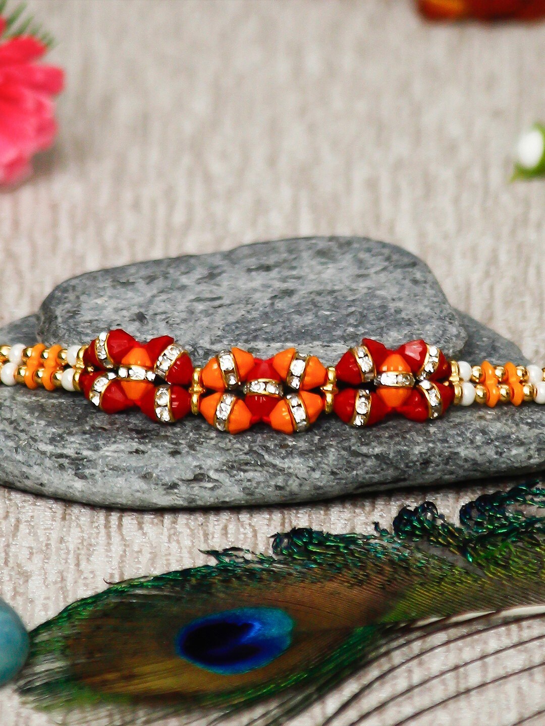

eCraftIndia Multicoloured Designer Rakhi Rakhi Gift Set, Multi