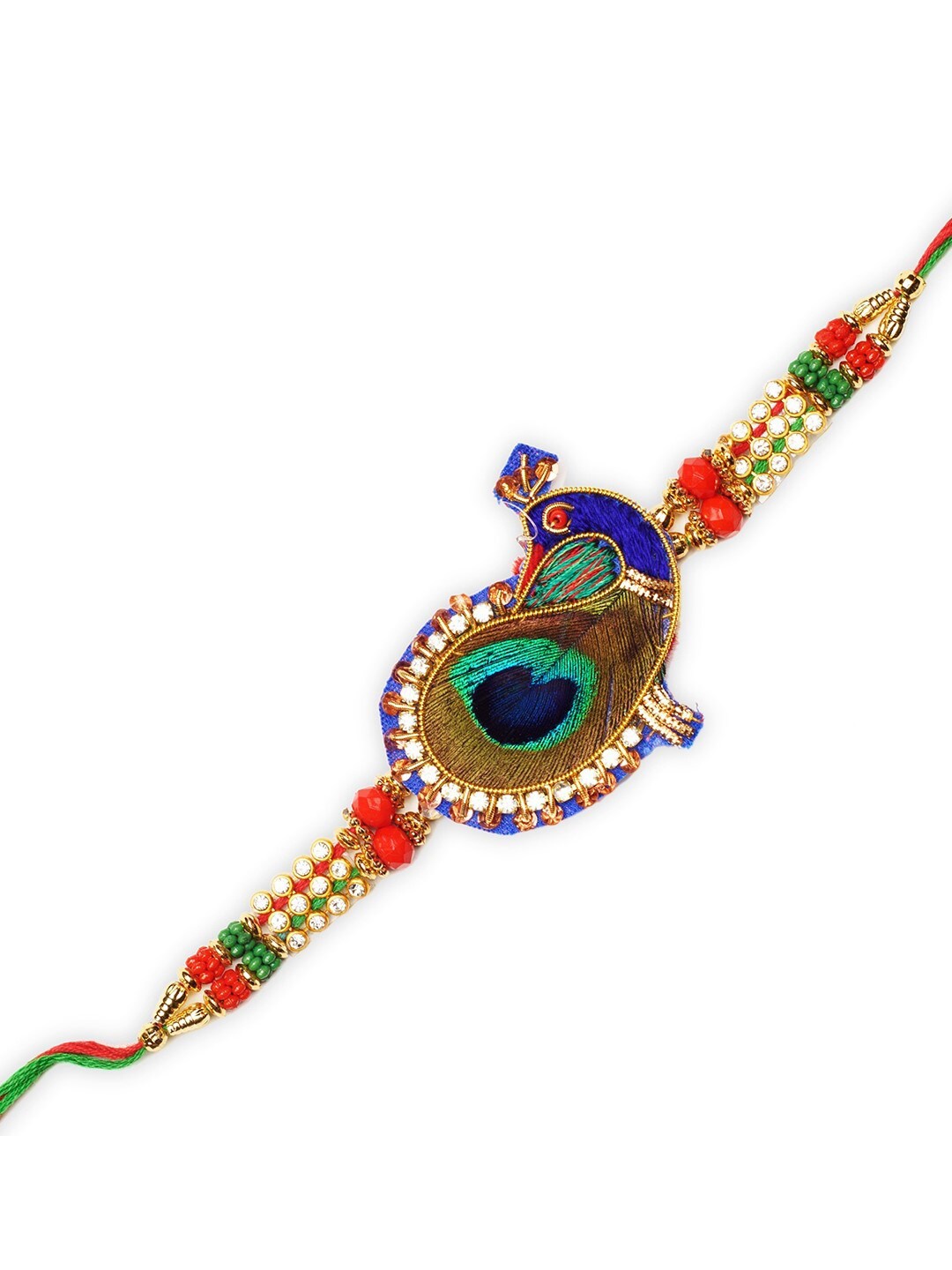 

eCraftIndia Gold-Toned & Red Rakhi Gift Set