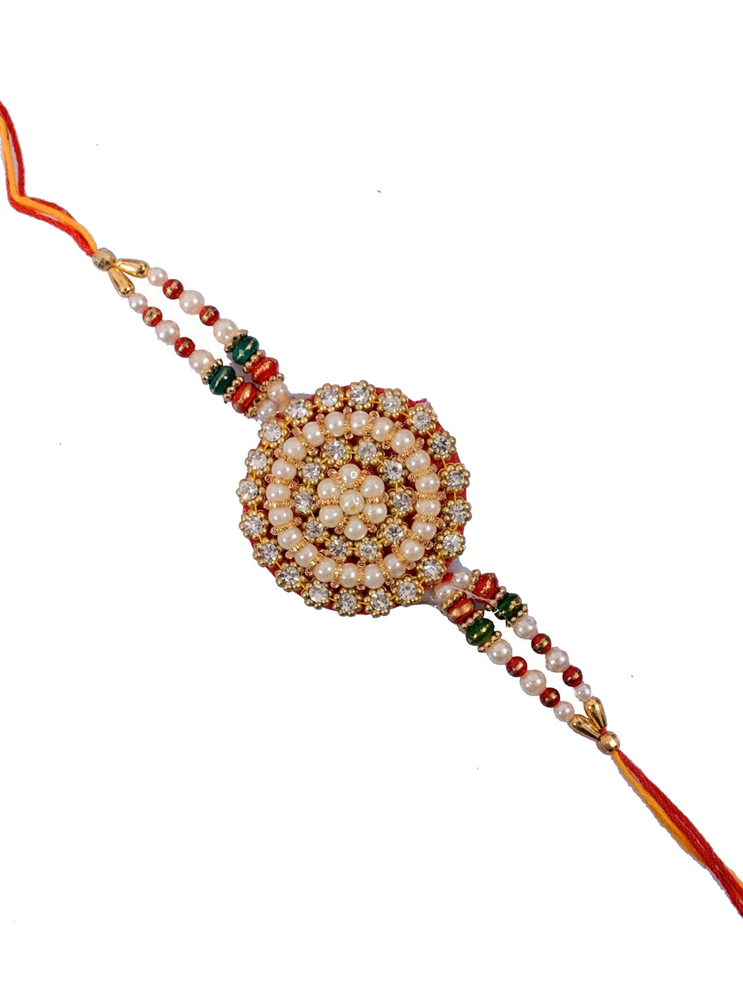

eCraftIndia Multicolored Designer Rakhi & Roli Chawal Set with Best Wishes Greeting Card, Multi
