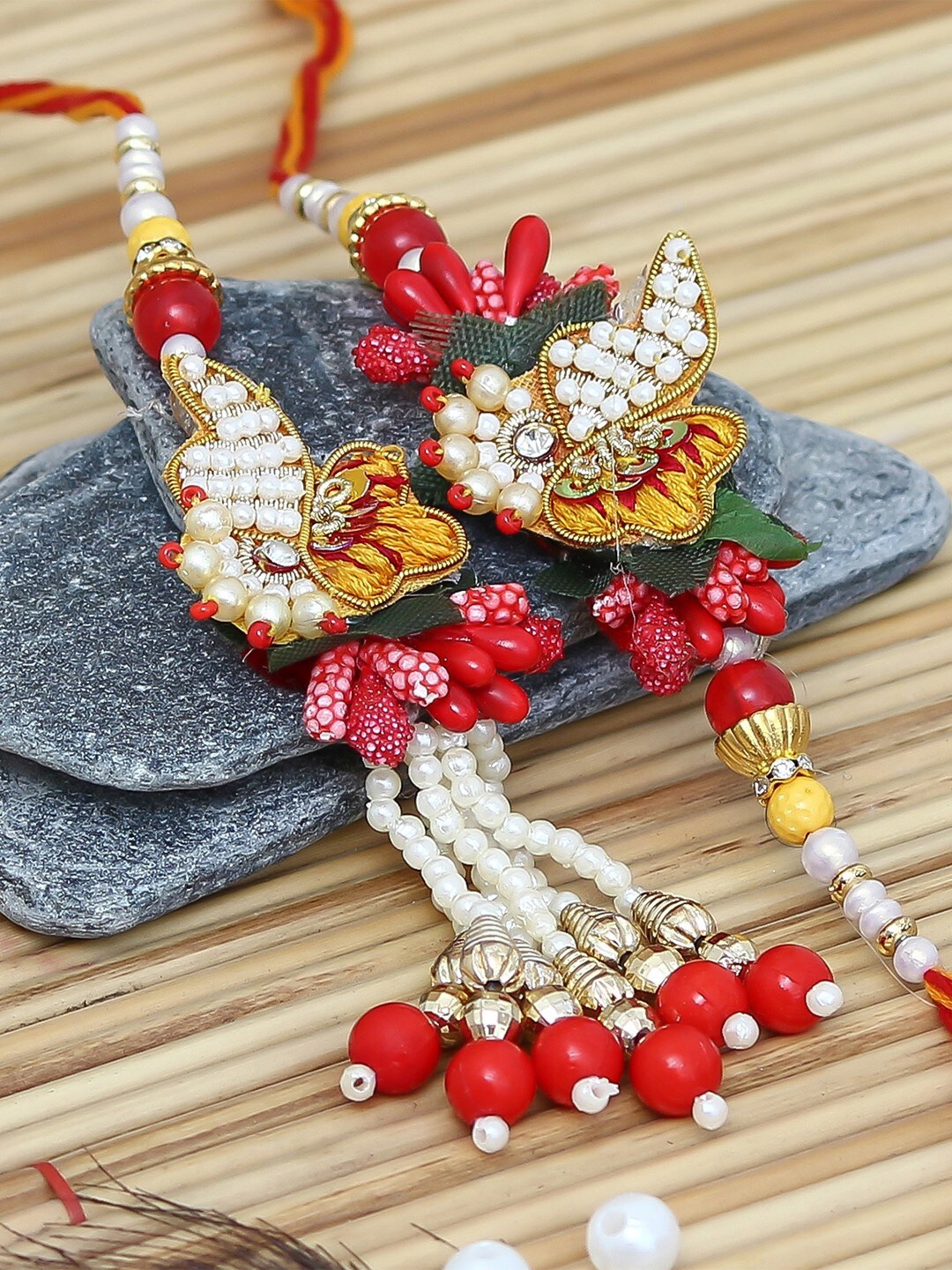 

eCraftIndia Multicoloured Bhaiya Bhabhi Rakhi Set, Multi