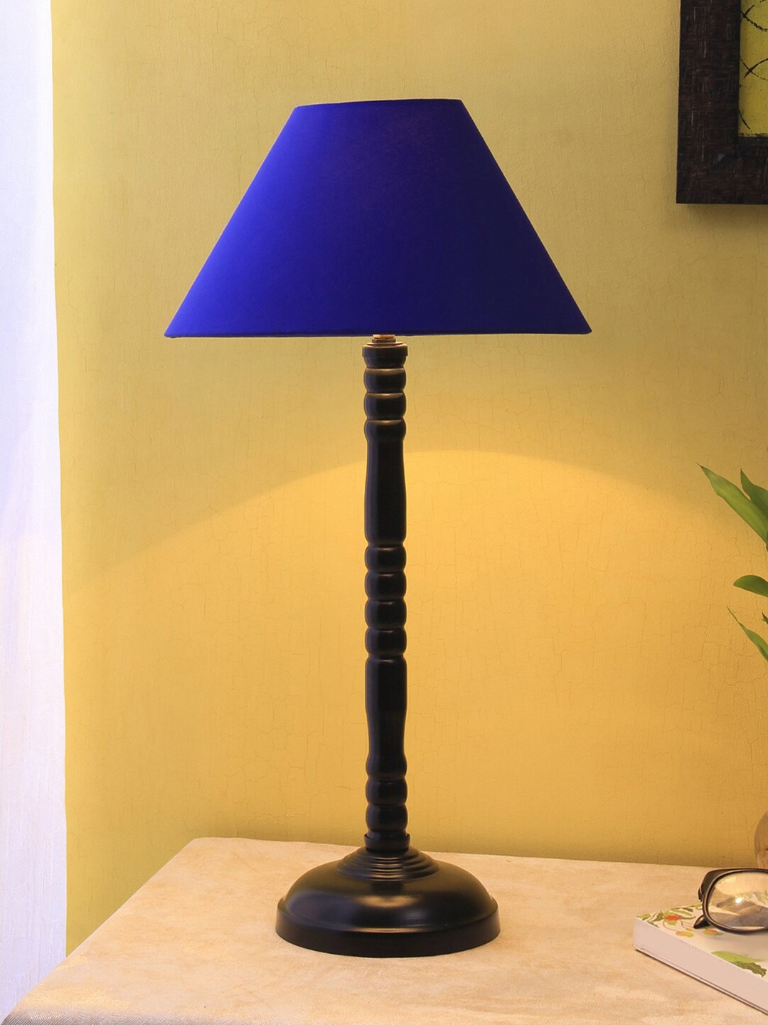 

Devansh Blue & Black Iron Traditional Table Lamp with Shade