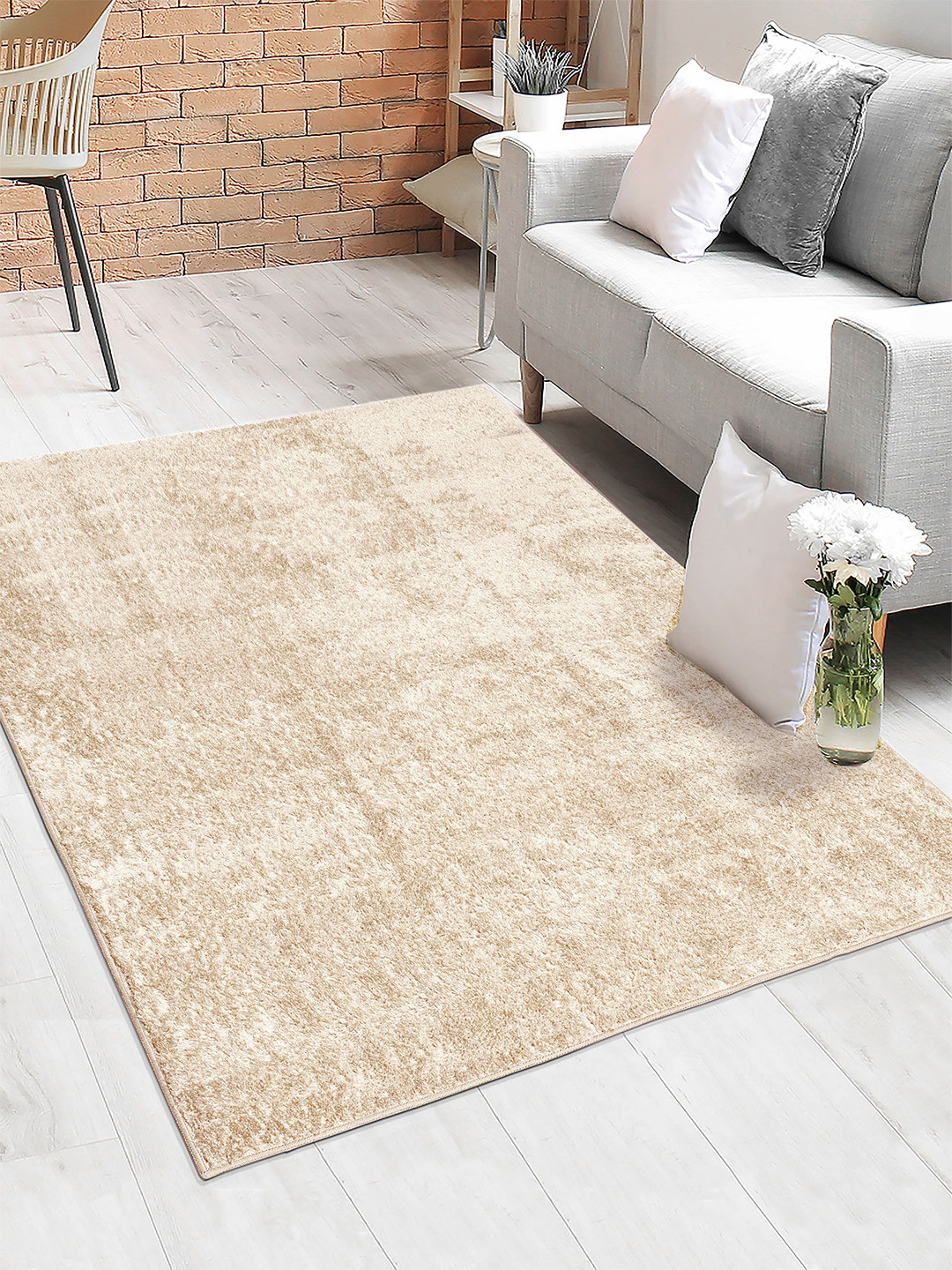 

Saral Home Beige Solid Cotton Carpet
