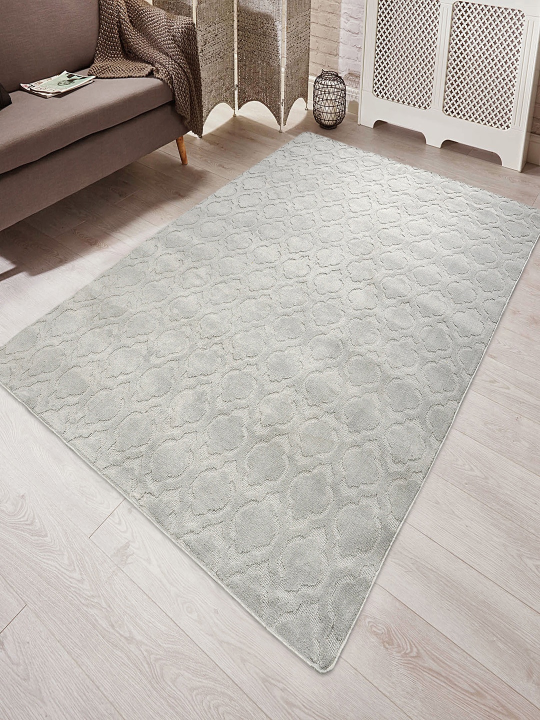 

Saral Home Grey Viva Matar Soft Microfiber Anti Skid Carpet