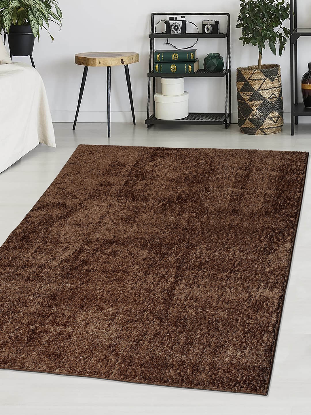 

Saral Home Brown Solid Cotton Shaggy Carpet