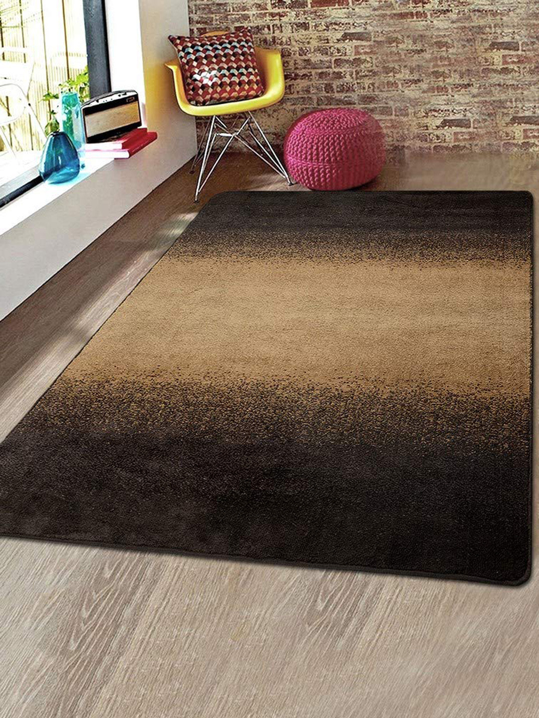 

Saral Home Brown Aeon Design Soft Microfiber Anti Skid Carpet