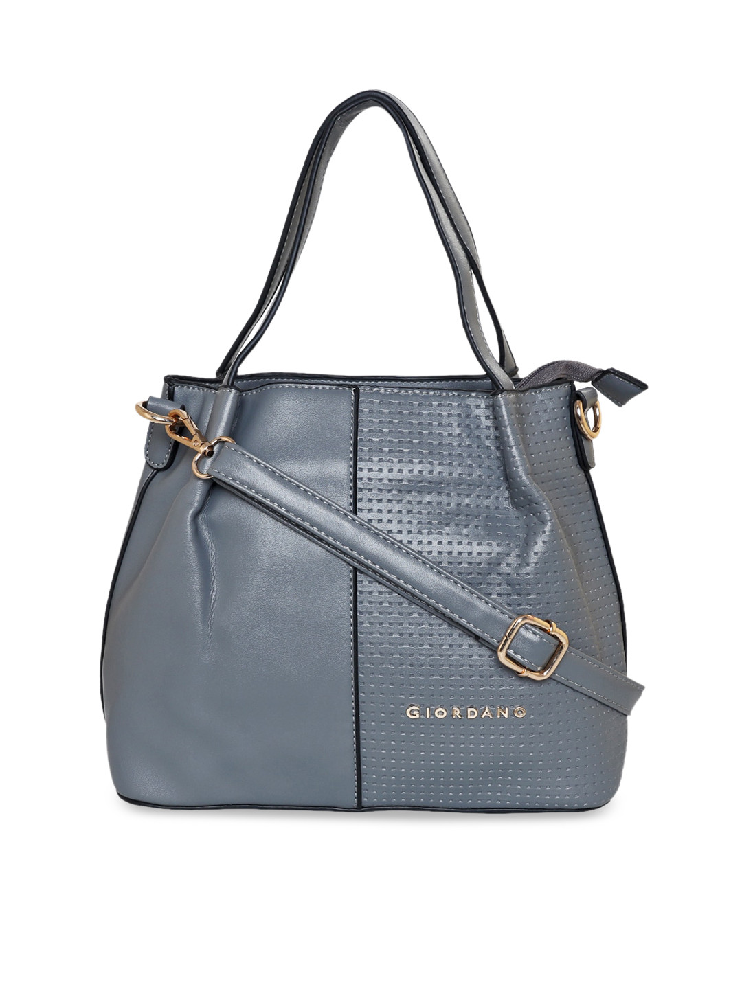 

GIORDANO Taupe Textured PU Structured Handheld Bag with Cut Work