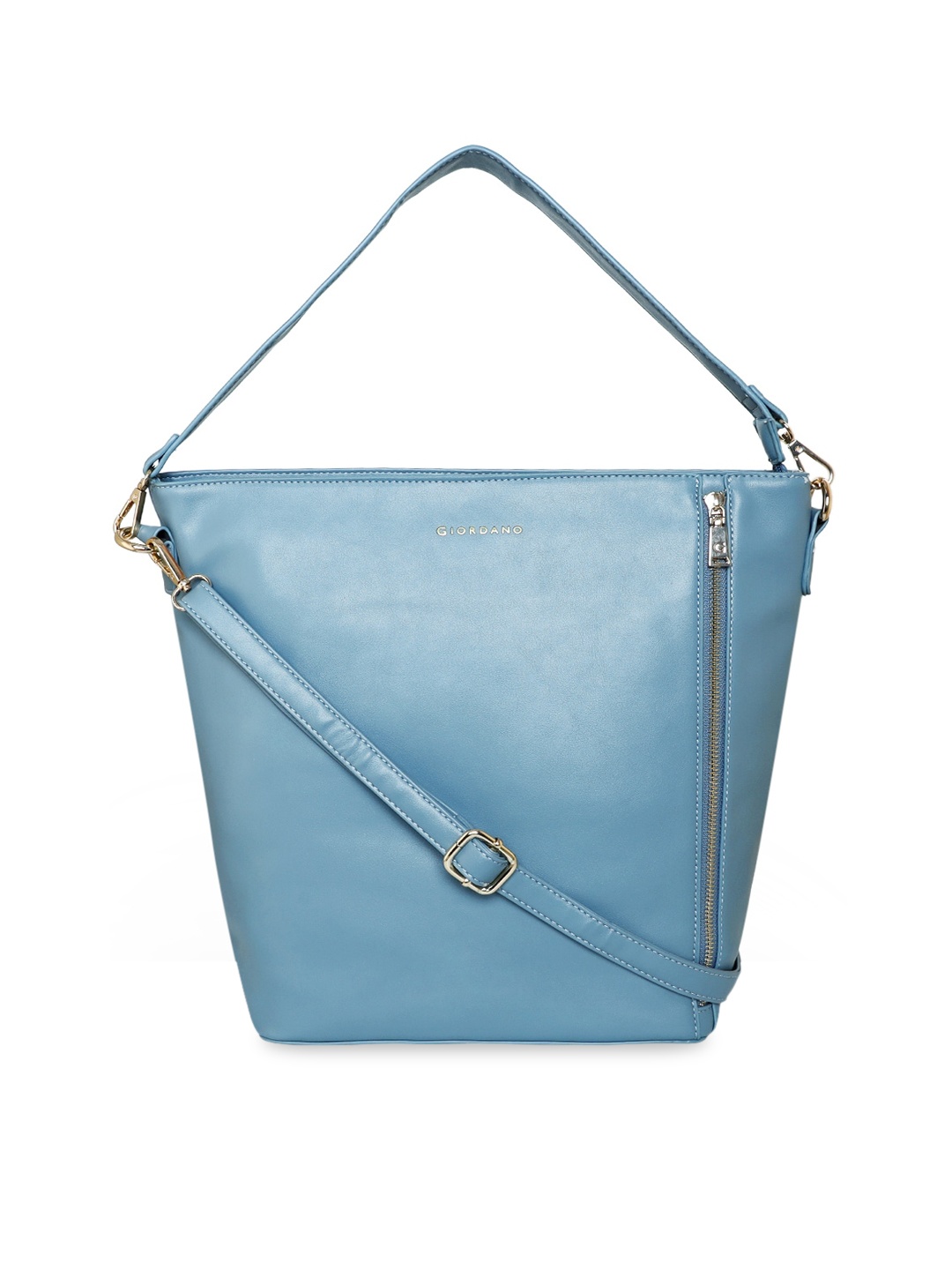 

GIORDANO Women Solid Blue PU Tote Bag