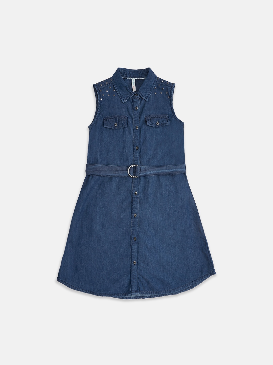 

Pantaloons Junior Blue Pure Cotton Shirt Dress