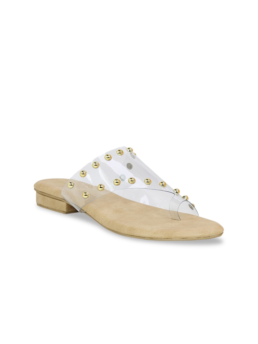 

Inc 5 Women Beige Embellished Mules