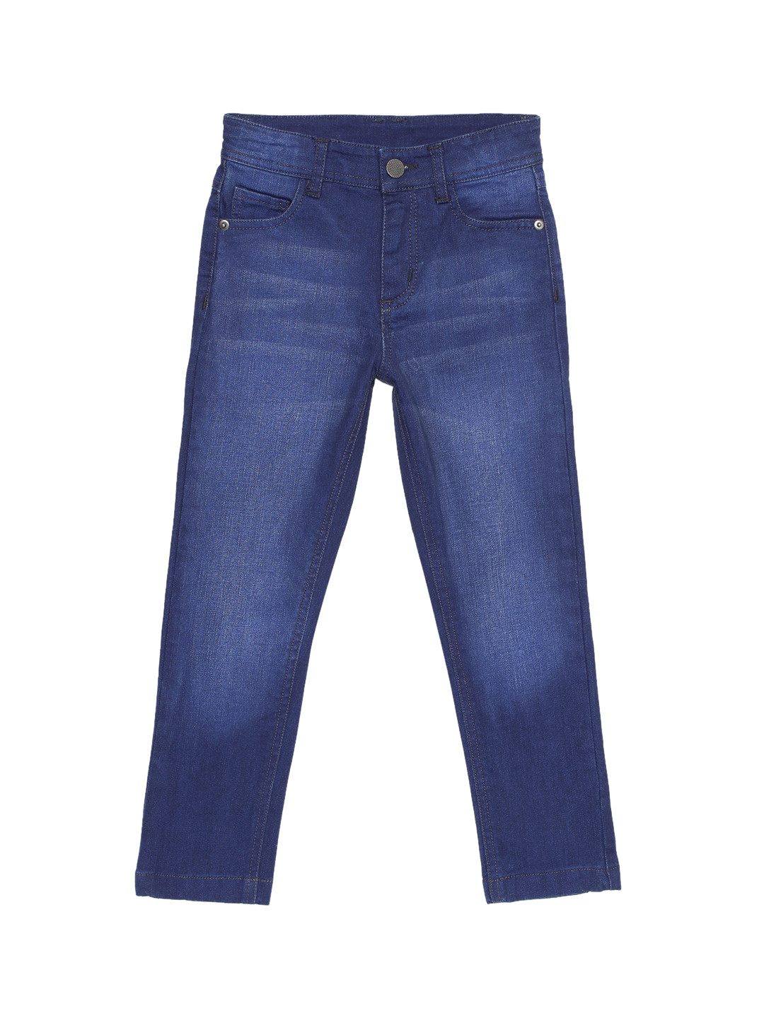 

UNDER FOURTEEN ONLY Boys Navy Blue Slim Fit Heavy Fade Jeans