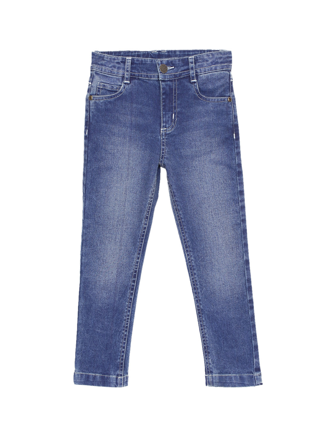 

UNDER FOURTEEN ONLY Boys Navy Blue Slim Fit Light Fade Jeans