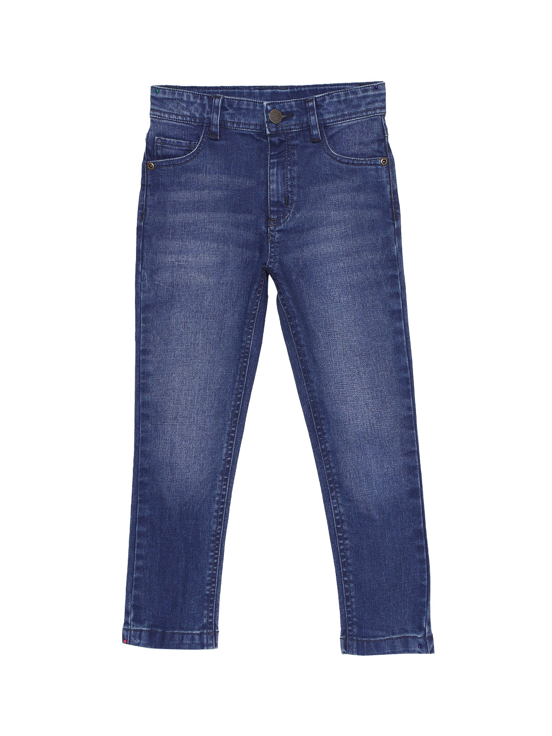 

UNDER FOURTEEN ONLY Boys Navy Blue Slim Fit Light Fade Jeans
