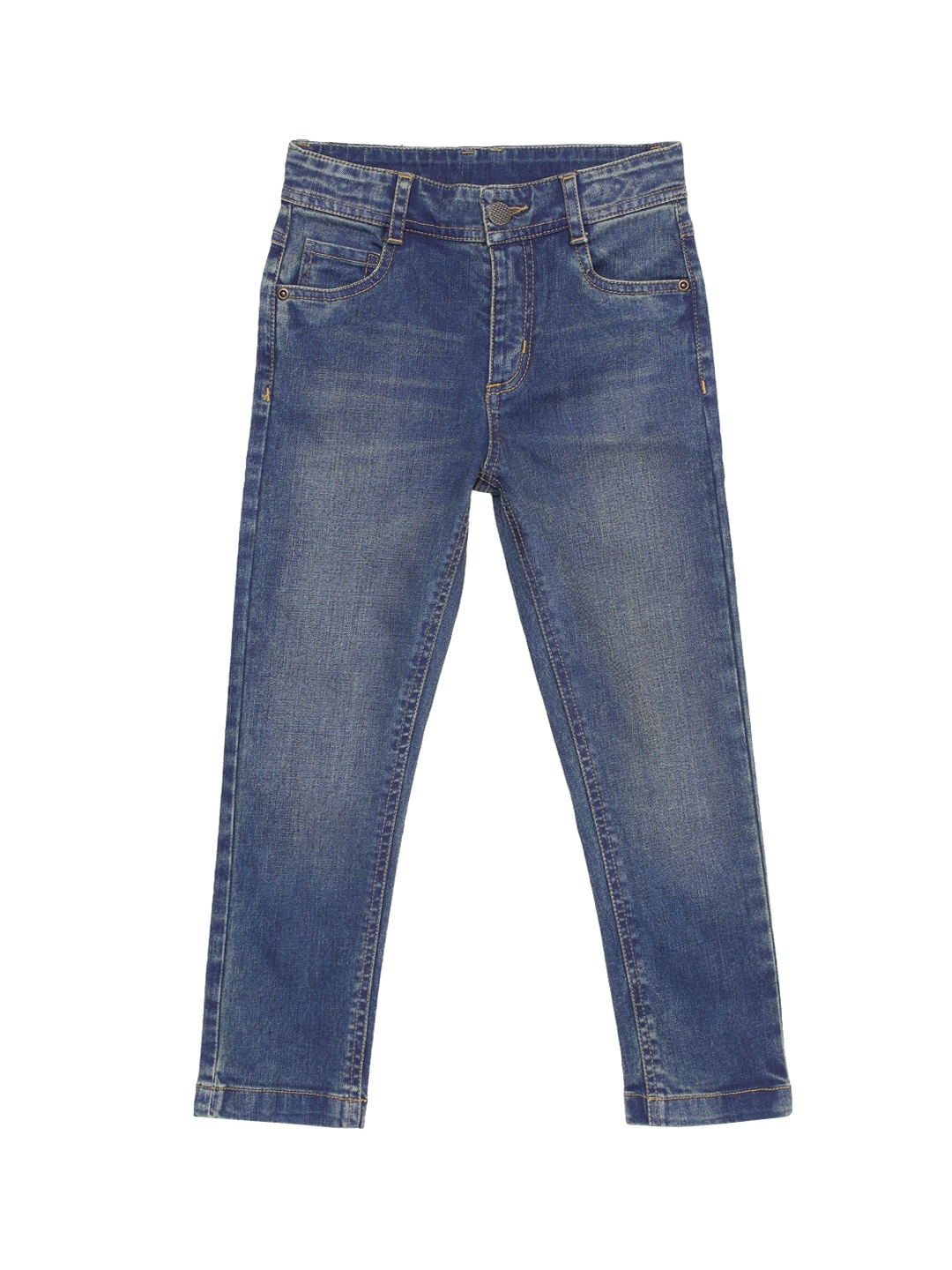

UNDER FOURTEEN ONLY Boys Navy Blue Slim Fit Heavy Fade Jeans