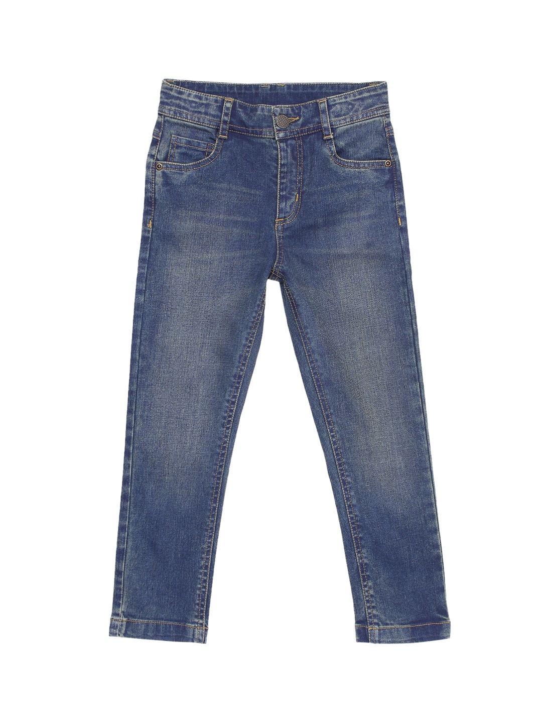 

UNDER FOURTEEN ONLY Boys Navy Blue Slim Fit Light Fade Jeans
