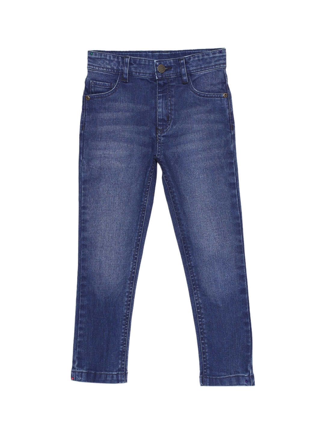 

UNDER FOURTEEN ONLY Boys Navy Blue Slim Fit Light Fade Jeans