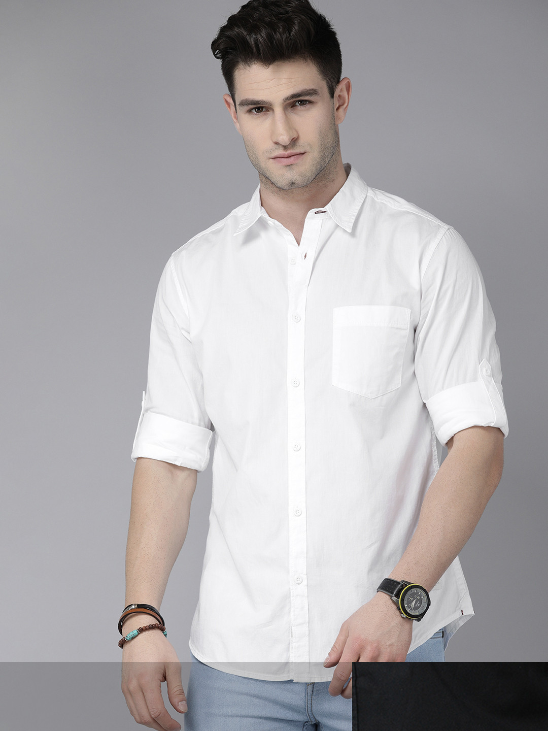 

Roadster Men White Sustainable Casual Shirt