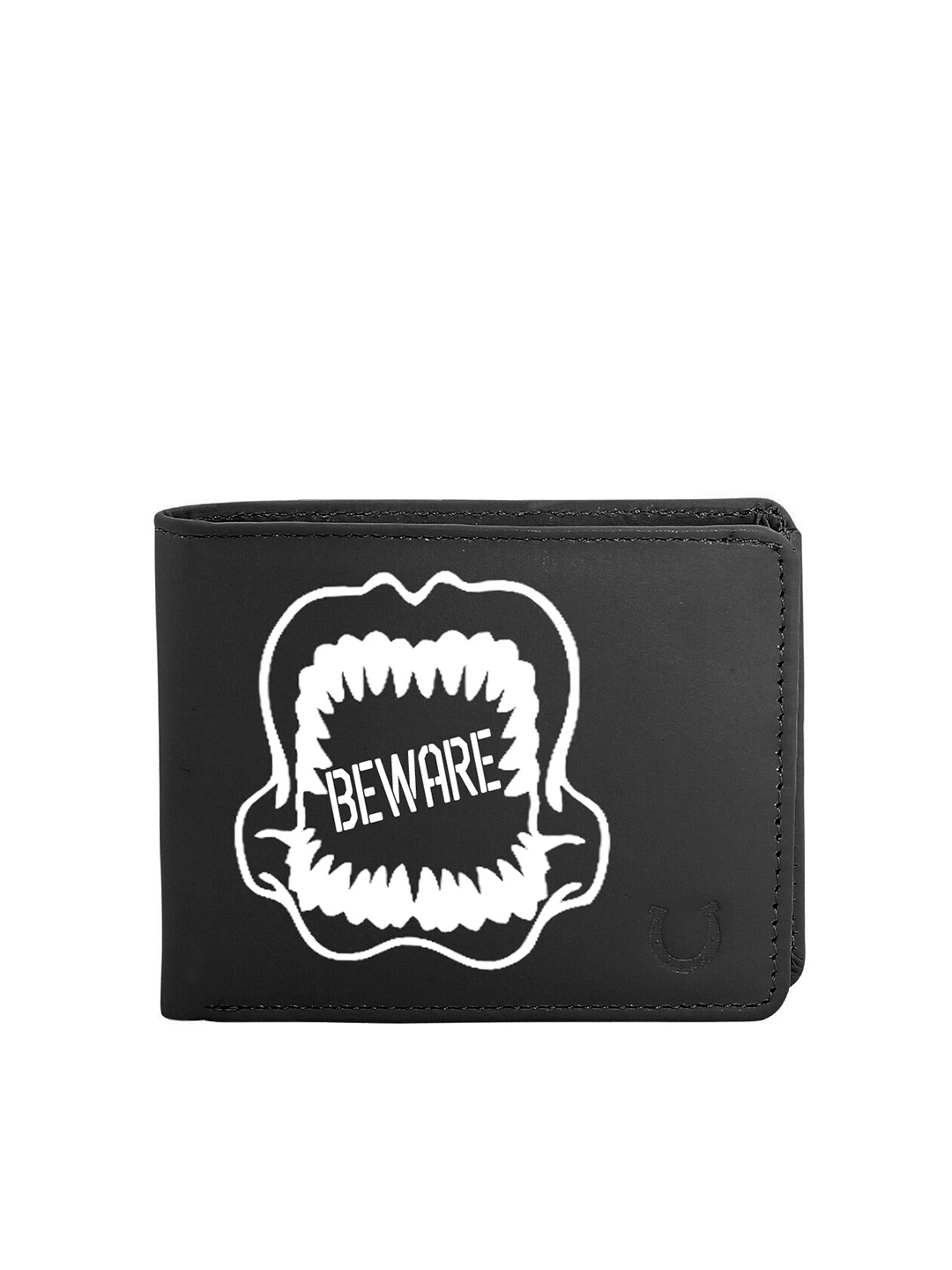 

Blacksmith Men Black & White Graphic Printed PU Two Fold Wallet with SIM Card Holder
