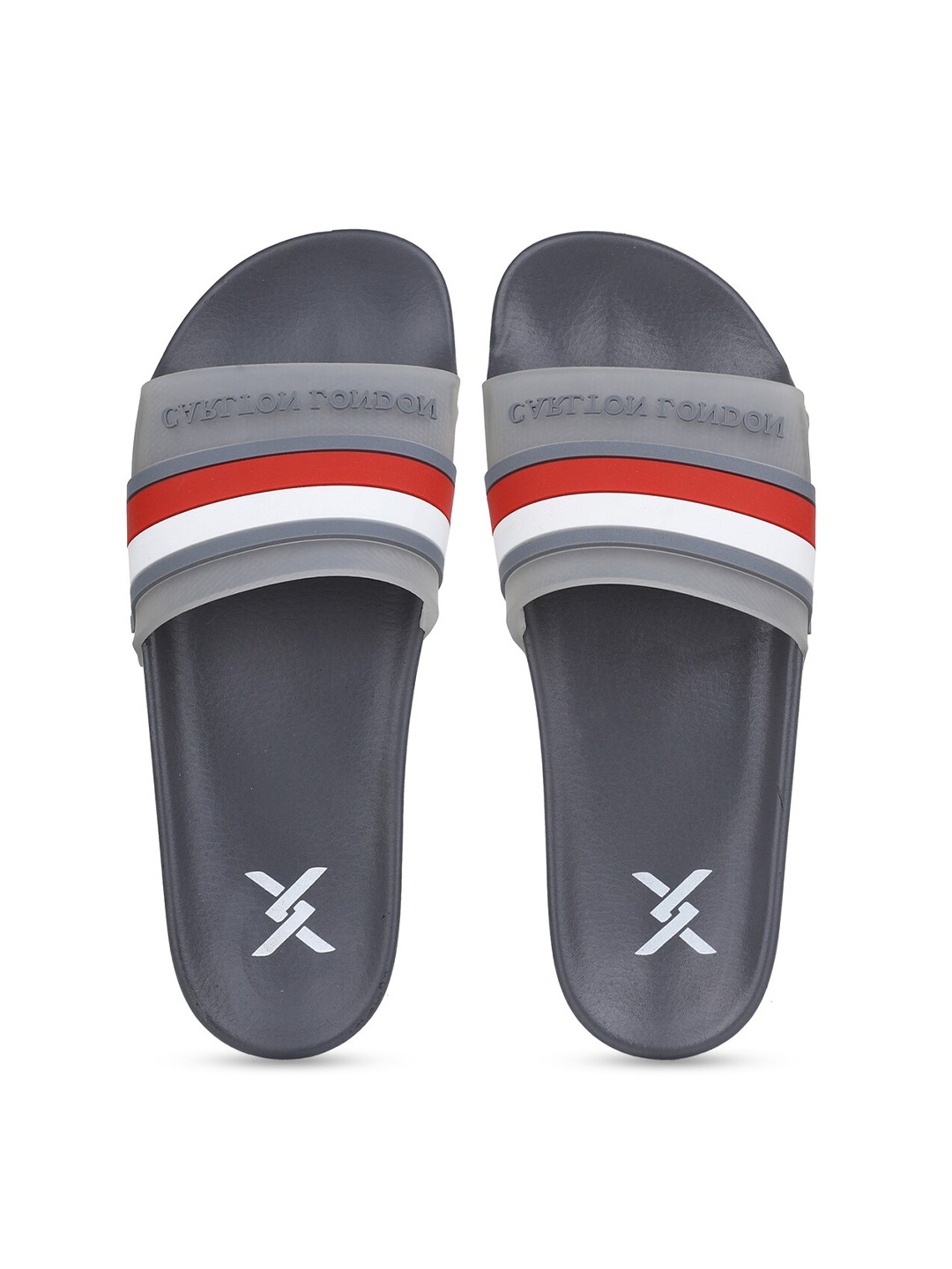 

Carlton London sports Women Grey & Red Striped Sliders