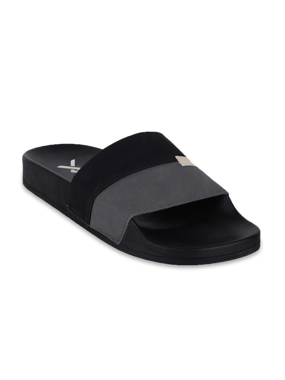 

Carlton London sports Women Black & Grey Striped Sliders
